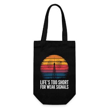 Ham Radio Operator Ham Radio: Life Is Too Short - Gift Bag for Bottles - black - Front