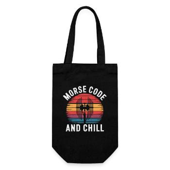 Amateurfunker Ham Radio Morse Code And Chill - Geschenkbeutel für Flaschen - Schwarz - Vorne