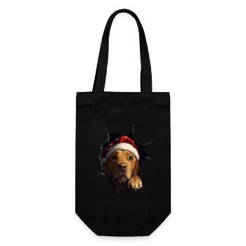 Hundebesitzer Hunde Weihnachten Weihnachts Hund - Geschenkbeutel für Flaschen - Schwarz - Vorne