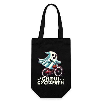 Ghoul Cyclopath Funny Halloween Bicycle - Gift Bag for Bottles - black - Front