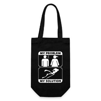 Spearfishing My Problem My Solution Pictogram Mom - Geschenkbeutel für Flaschen - Schwarz - Vorne