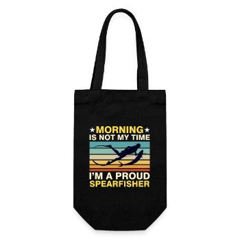 Spearfishing Morning Is Not My Time Fisherman - Geschenkbeutel für Flaschen - Schwarz - Vorne