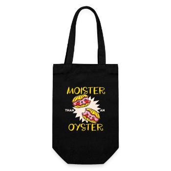 Moister Than An Oyster Funny Cartoon Motif - Gift Bag for Bottles - black - Front