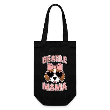 Beagle Mama Hund Mutter Lustiges Beagle Geschenk - Geschenkbeutel für Flaschen - Schwarz - Vorne