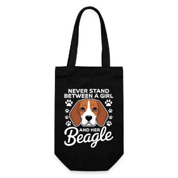 Beagle Girl Dogs Funny Beagle Gift - Gift Bag for Bottles - black - Front