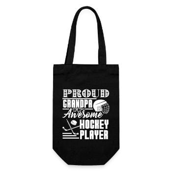 Hockey Proud Grandpa Of Awesome Hockey Player - Gift Bag for Bottles - black - Front