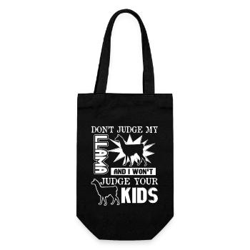 Don't Judge My Llama - Gift Bag for Bottles - black - Front