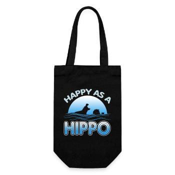 Happy As A Hippo - Gift Bag for Bottles - black - Front