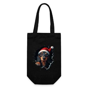 Dog owner dogs Christmas Christmas dog - Gift Bag for Bottles - black - Front