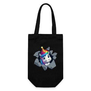 Funny Unicorn Christmas Unicorns Unicorn - Gift Bag for Bottles - black - Front