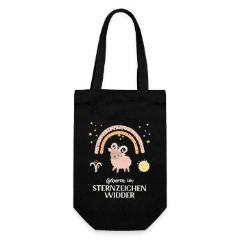 Widder Sternzeichen Geburtstag Sternenbild Widders - Geschenkbeutel für Flaschen - Schwarz - Vorne