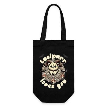 Lucipurr Loves You Magical Cat Motif - Gift Bag for Bottles - black - Front