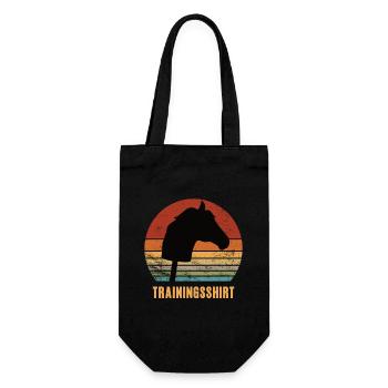 Reiten Trainingsshirt Hobby Horse Pferdekopf - Geschenkbeutel für Flaschen - Schwarz - Vorne