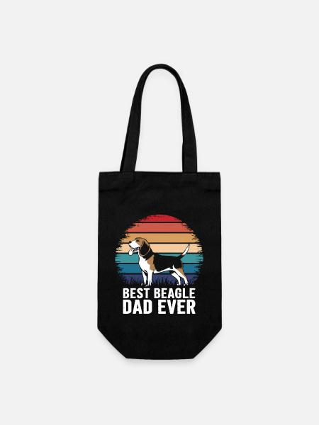 Beagle Papa Chien Père Drôle Beagle Cadeau - Sac à bouteille - noir