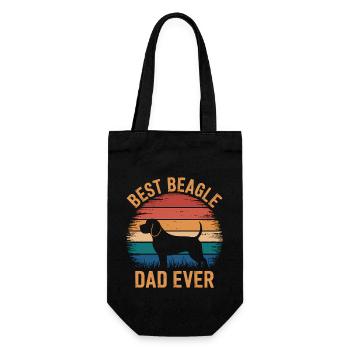 Beagle Papa Hund Vater Lustiges Beagle Geschenk - Geschenkbeutel für Flaschen - Schwarz - Vorne