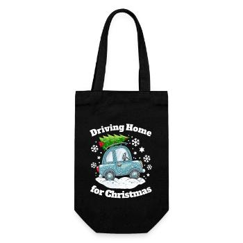 Weihnachten Familie Zuhause Auto Weihnachtsbaum - Geschenkbeutel für Flaschen - Schwarz - Vorne