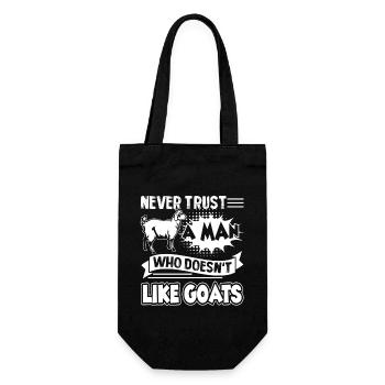 Never Trust A Man Who Doesn't Like Goats - Gift Bag for Bottles - black - Front