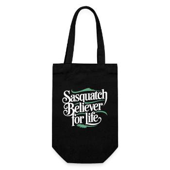 Bigfoot Believer Sasquatch Cryptid Forest Creature - Gift Bag for Bottles - black - Front