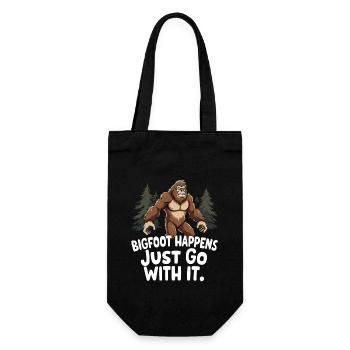 Bigfoot Believer Sasquatch Cryptid Forest Creature - Gift Bag for Bottles - black - Front