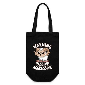 Warning Passive Aggressive - Geschenkbeutel für Flaschen - Schwarz - Vorne