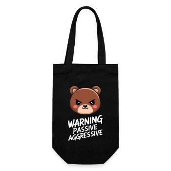 Warning Passive Aggressive Bear Illustration - Gift Bag for Bottles - black - Front