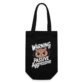 Warnung Passiv Aggressiv Lustige Katze - Geschenkbeutel für Flaschen - Schwarz - Vorne