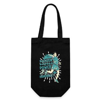 Passion, Power, Handball! - Gift Bag for Bottles - black - Front