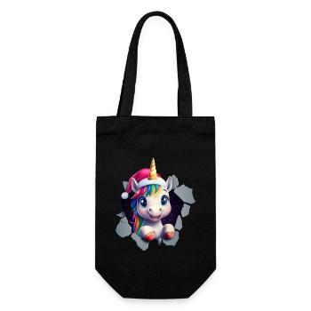 Funny Unicorn Christmas Unicorns Unicorn - Gift Bag for Bottles - black - Front