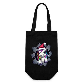Funny Unicorn Christmas Unicorns Unicorn - Gift Bag for Bottles - black - Front