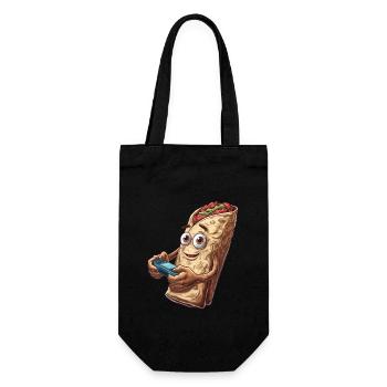 Funny Fast Food Gaming Pizza Gamer Gamer Gaming - Gift Bag for Bottles - black - Front