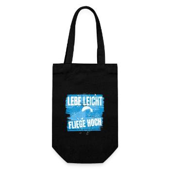 Live Light, Fly High - Paragliding Saying - Gift Bag for Bottles - black - Front