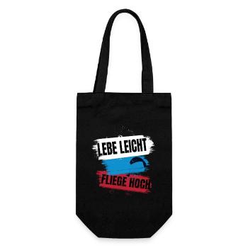 Live Light, Fly High - Paragliding Saying - Gift Bag for Bottles - black - Front
