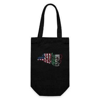 Mexiko Mexico Mexikaner Geschenk Flagge Fußball - Geschenkbeutel für Flaschen - Schwarz - Vorne