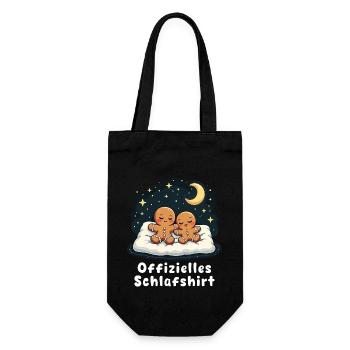 offizielles schlafshirt pärchen Lebkuchenmann-Kuch - Geschenkbeutel für Flaschen - Schwarz - Vorne