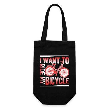 I Want To Ride My Bicycle - Gift Bag for Bottles - black - Front