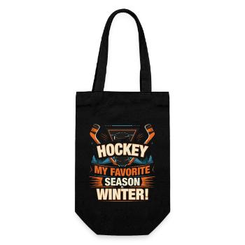 Hockey : Ma saison préférée, c’est l’hiver ! - Sac à bouteille - noir - Devant