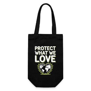 Climate optimism, Earth Day, Sustainability - Gift Bag for Bottles - black - Front