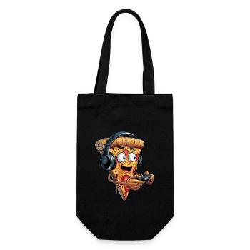 Funny Fast Food Gaming Pizza Gamer Gamer Gaming - Gift Bag for Bottles - black - Front