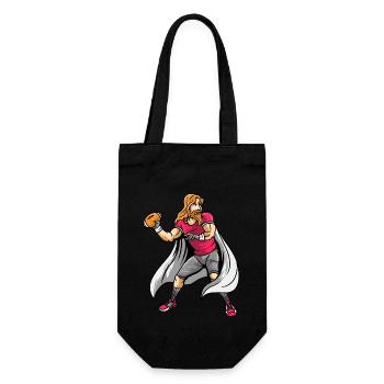 Rugby Fußballer Superheld Fußball - Geschenkbeutel für Flaschen - Schwarz - Vorne