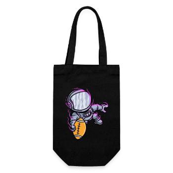 Rugby Fußballer Astronaut Fußball - Geschenkbeutel für Flaschen - Schwarz - Vorne