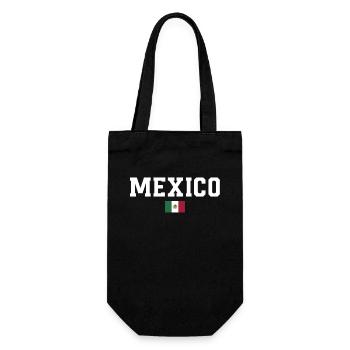 Mexiko Mexico Mexikaner Geschenk Flagge Fußball - Geschenkbeutel für Flaschen - Schwarz - Vorne