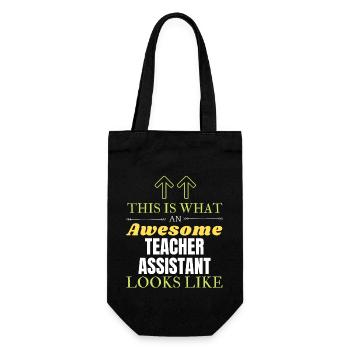This is What an Awesome Teacher Assistant Looks Li - Gift Bag for Bottles - black - Front