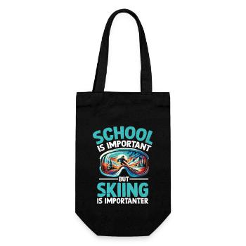 L’école est importante, mais le ski est plus important - Sac à bouteille - noir - Devant