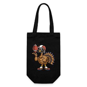 Rugby Thanksgiving Turkey Football - Gift Bag for Bottles - black - Front