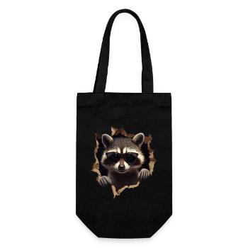 drôle raton laveur raton laveur amant mignon zoo animal - Sac à bouteille - noir - Devant