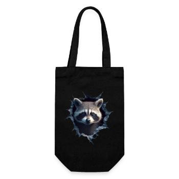 drôle raton laveur raton laveur amant mignon zoo animal - Sac à bouteille - noir - Devant