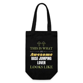 This is what an awesome BASE jumping lover looks l - Gift Bag for Bottles - black - Front