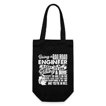 Railroad Engineer Railroad Engineer Is Easy - Gift Bag for Bottles - black - Front