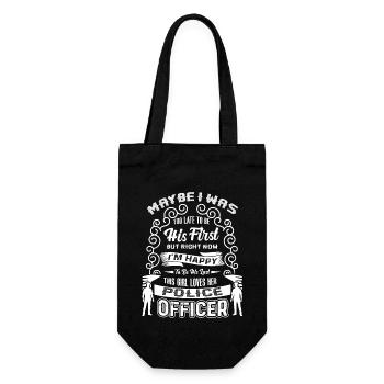 Police Officer I Love My Police Officer - Gift Bag for Bottles - black - Front