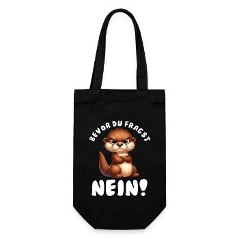 Drôle de loutre avec dicton - Sac à bouteille - noir - Devant
